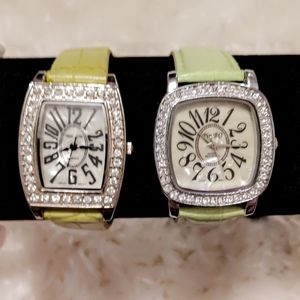 Two green Quartz watches